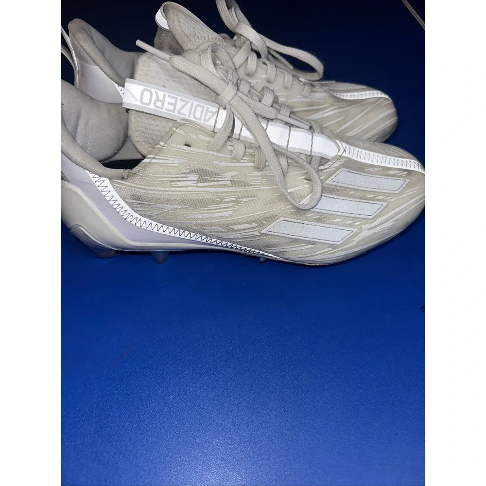 Adidas ADIZERO 12.0 Football Cleats Triple White GX5413 Men's Size 7.  Looks NEW
